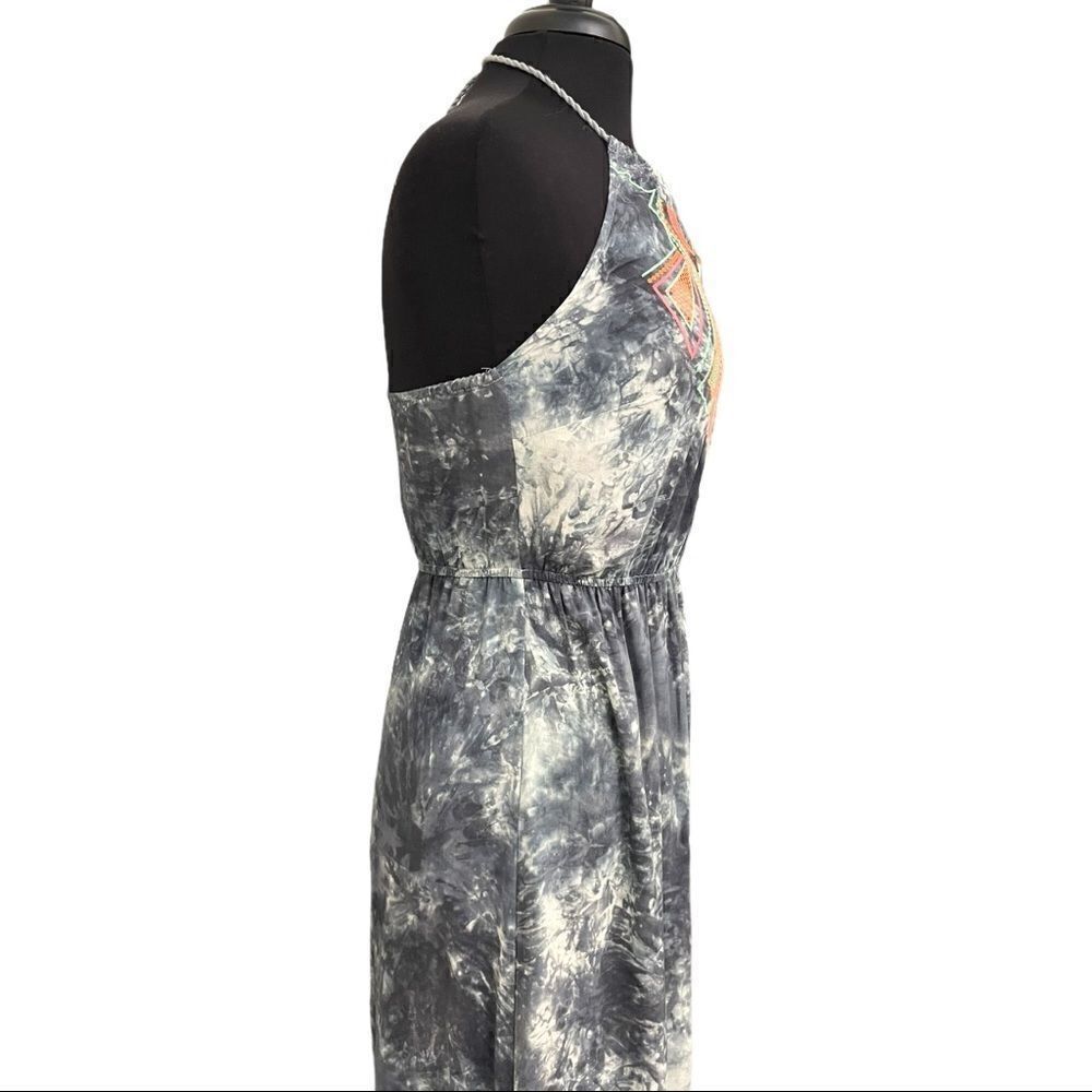 𝅺flying Tomato Tie Dye Embroidered Halter Maxi Sz S - Picture 6 of 13